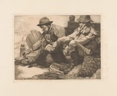 Två skovlande arbetare av Johannes Josephus Aarts