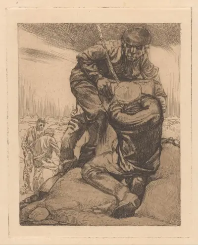 Fyra polderarbetare av Johannes Josephus Aarts