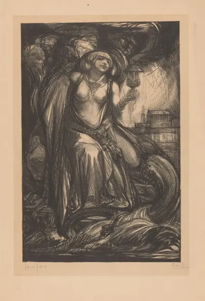 Kvinna sittande på Hydra av Johannes Josephus Aarts