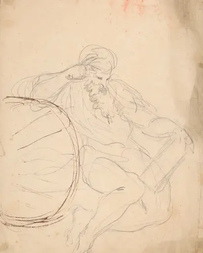 Skäggig man sittande av Sir Joshua Reynolds