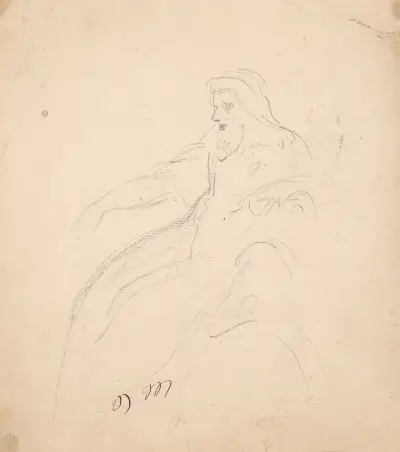 Skäggig man sittande av Sir Joshua Reynolds