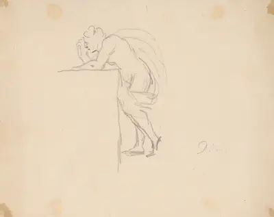 Figur som lutar sig av Sir Joshua Reynolds