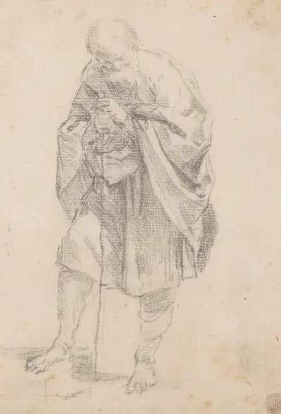 Gammal man med käpp av Sir Joshua Reynolds