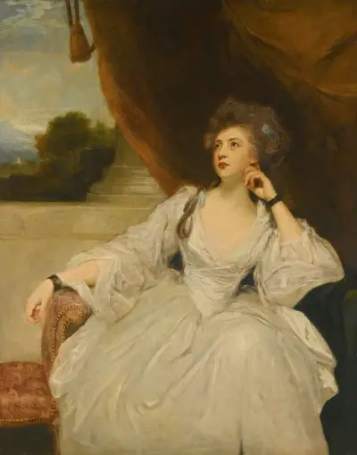 Portrait Of Elizabeth Falconer, Mrs. Stanhope, As Contemplation av Sir Joshua Reynolds
