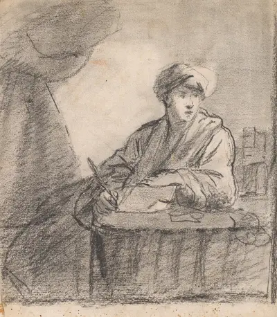 Sittande man vid bord av Sir Joshua Reynolds