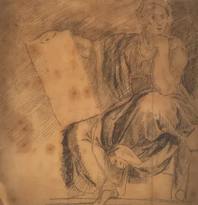 Sittande kvinna med tablett av Sir Joshua Reynolds