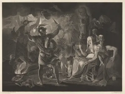 Shakespeare, Macbeth Act IV, Scene I av Sir Joshua Reynolds