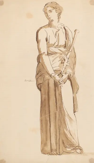 Stående kvinna med knäppta händer av Sir Joshua Reynolds