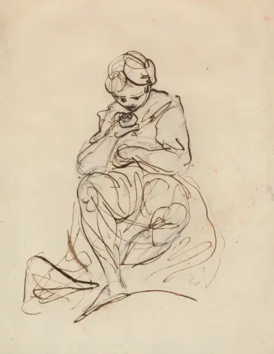 Studie av sittande kvinna av Sir Joshua Reynolds