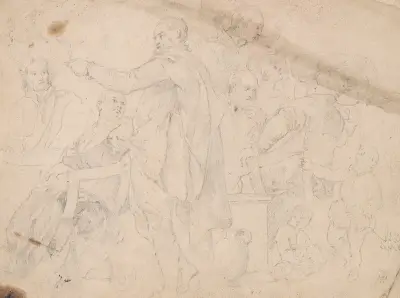 Tio figurer vid ett bord av Sir Joshua Reynolds