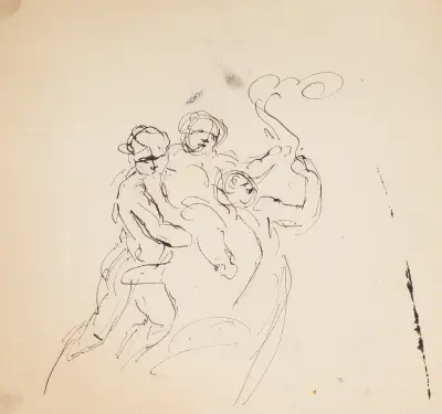 Tre figurer och ballonger av Sir Joshua Reynolds