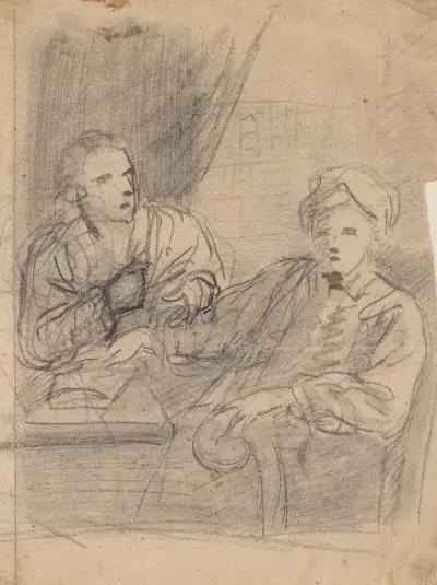 Two Men Seated av Sir Joshua Reynolds