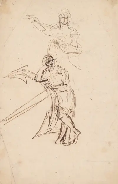 Två skisser av en man av Sir Joshua Reynolds