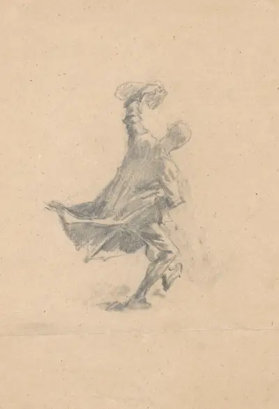 Dancing Cossack, study of a figure for the painting “The Lisowczycy camp” av Jozef Brandt
