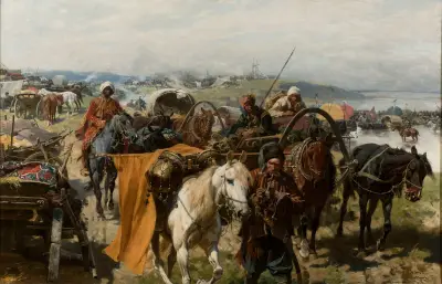 Zaporogisk lägerplats av Jozef Brandt