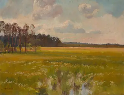 Meadow by the Forest av Jozef Chelmonski