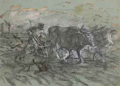 Orka. Studium do obrazu z 1896 av Jozef Chelmonski