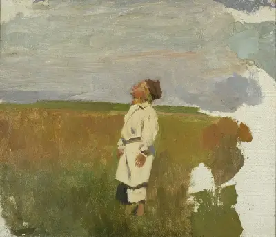Studie till "Storkar" – Herdepojke av Jozef Chelmonski