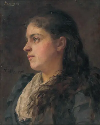 Portrait of a Woman, 1893 av Jozef Hanula