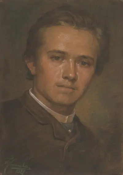 Porträtt av skulptören Janček av Jozef Hanula
