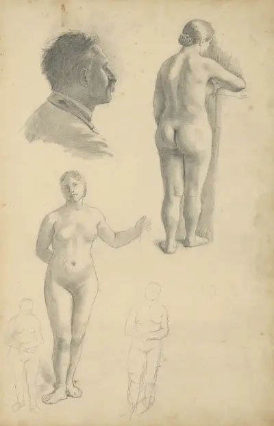 Skissbok med figurstudier av Jozef Hanula