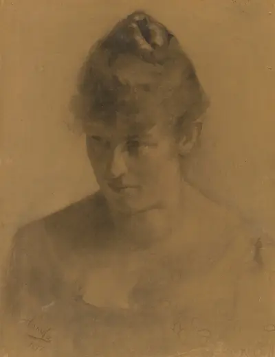 Study of a woman’s head av Jozef Hanula