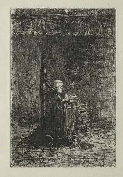 Bebis i sin stol av Jozef Israëls
