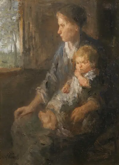 På moders famn av Jozef Israëls
