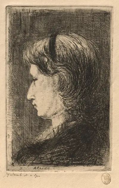 Porträtt av fru Israëls av Jozef Israëls