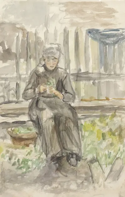 Sedící dívka v zahradě, Jozef Israëls