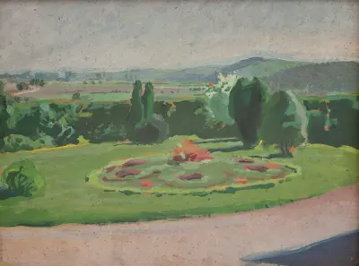 Flower-Bed in Front of the Manor von Józef Mehoffer