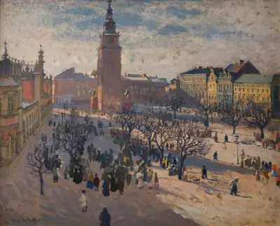 Stortorget i Kraków av Józef Mehoffer