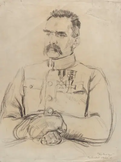 Porträtt av Józef Piłsudski av Józef Mehoffer