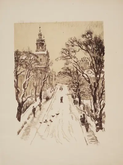 Utsikt över Św. Anny-gatan i Kraków av Józef Mehoffer