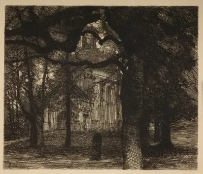 Chapel in the park av Józef Pankiewicz