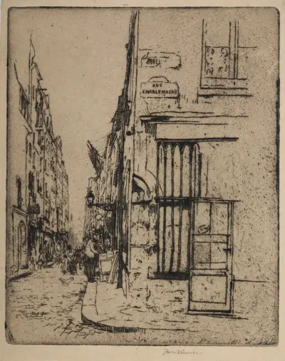 Charlemagne Street in Paris av Józef Pankiewicz