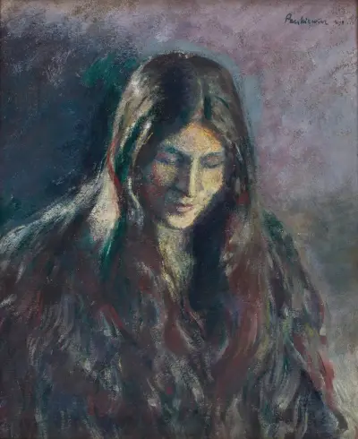Portrait of a Woman (Young Woman) av Józef Pankiewicz