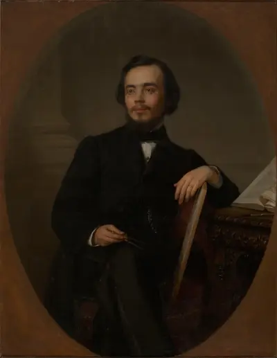 Portrait of Aleksander Waszkowski, member of the National Government in 1863 av Józef Simmler