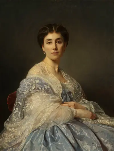 Portrait of Aleksandra Zatler, general’s wife av Józef Simmler