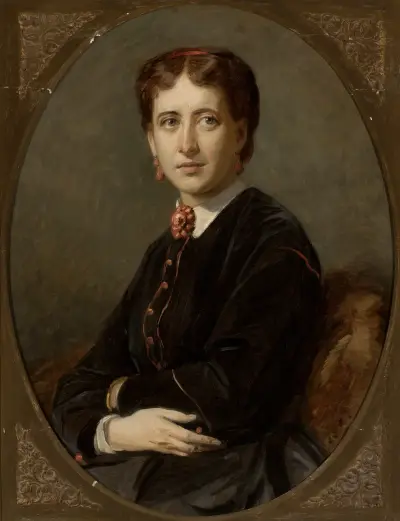 Portrait of Emilia Mielżyńska née Bnińska av Józef Simmler