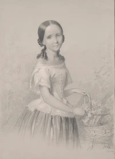 Porträtt av Franciszka Wołowska, syster till Feliks Jasieńskis mor av Józef Simmler