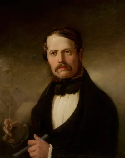 Porträtt av Teofil Lenartowicz, poet och skulptör av Józef Simmler