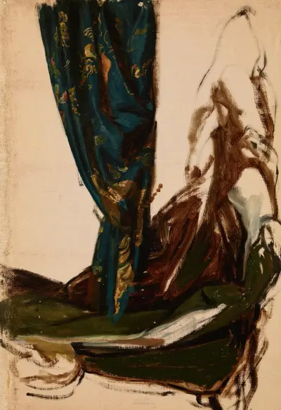 Quinn’s Attire and a Drapery. Studies to the Painting ‘The Oath of Queen Jadwiga’ av Józef Simmler
