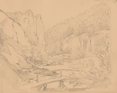 Blick über das Prądnik-Tal bei Ojców von Józef Simmler
