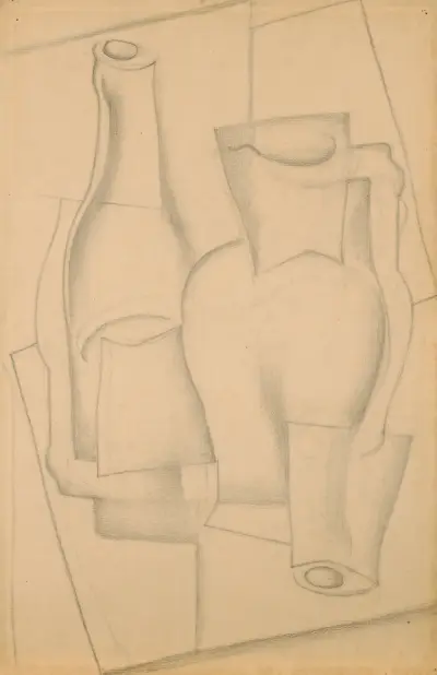 Stilleben med kruka av Juan Gris