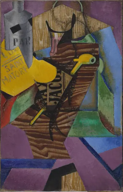 Stilleben med bok av Juan Gris