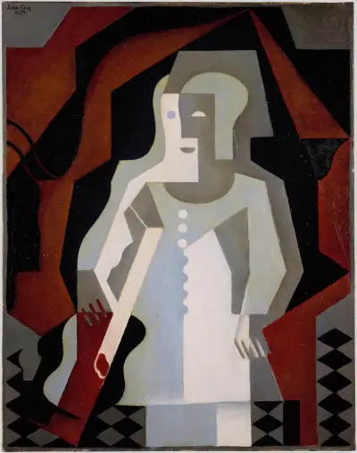 Pierrot med gitarr av Juan Gris
