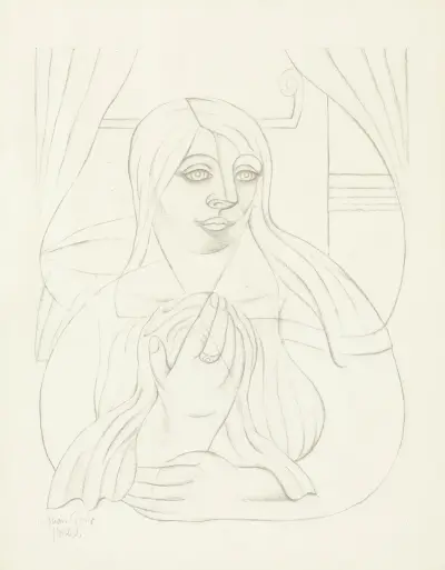 Porträtt av ung flicka av Juan Gris