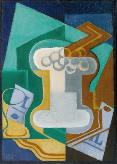 Glas och frukt av Juan Gris
