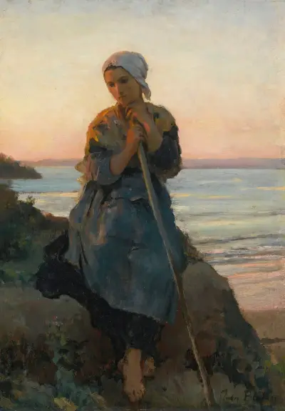 Bergère de Douarnenez av Jules Breton